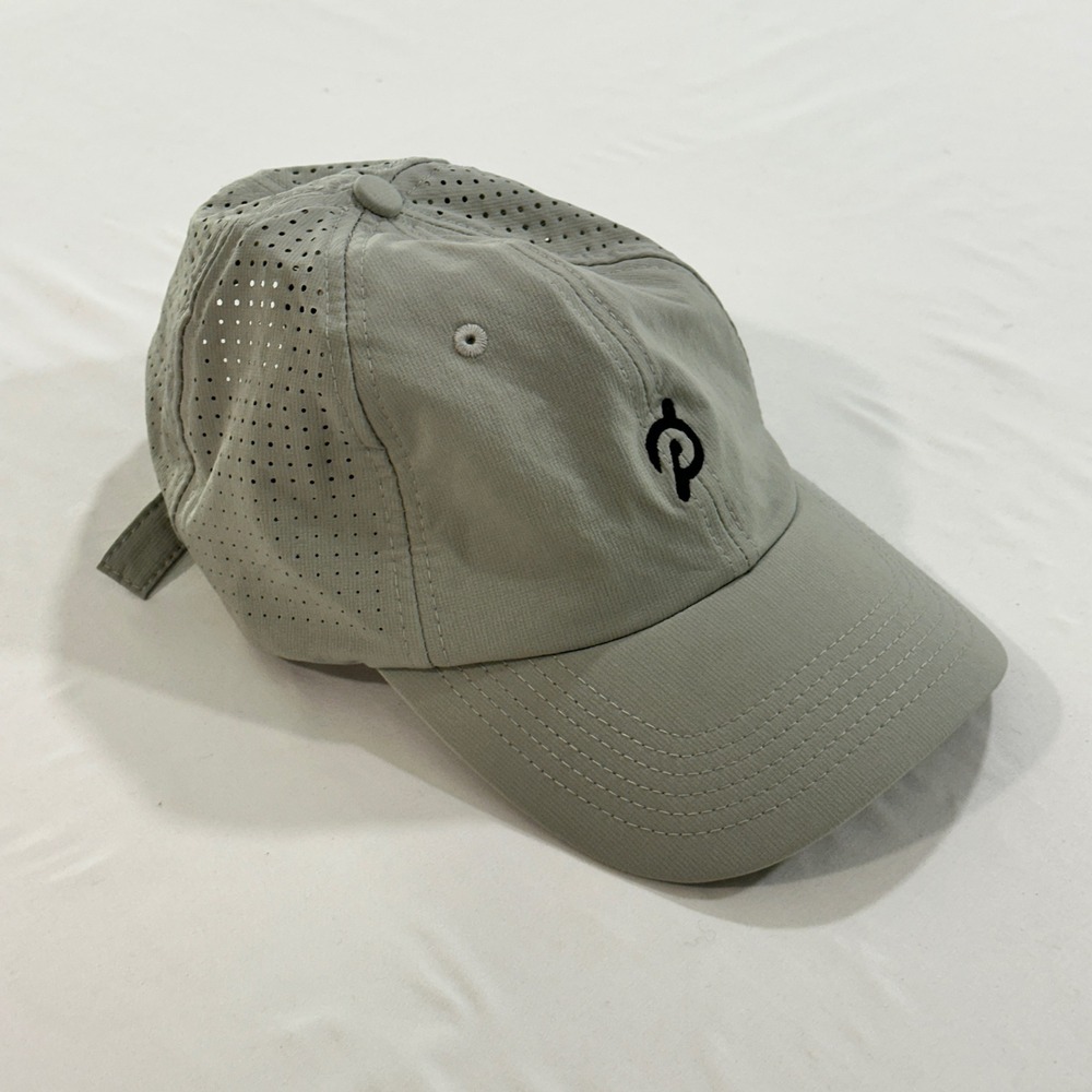 Peloton Performance Hat Mens Adjustable Gray Perforated Running Workout Gym Cap